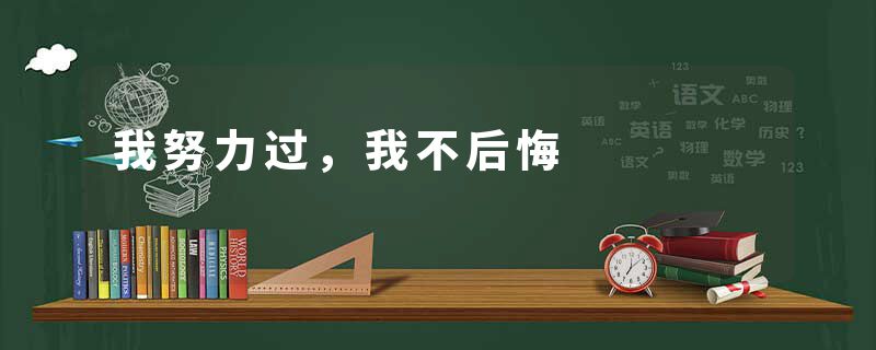 我努力过，我不后悔