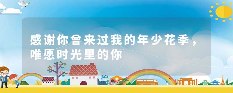 感谢你曾来过我的年少花季,唯愿时光里的你