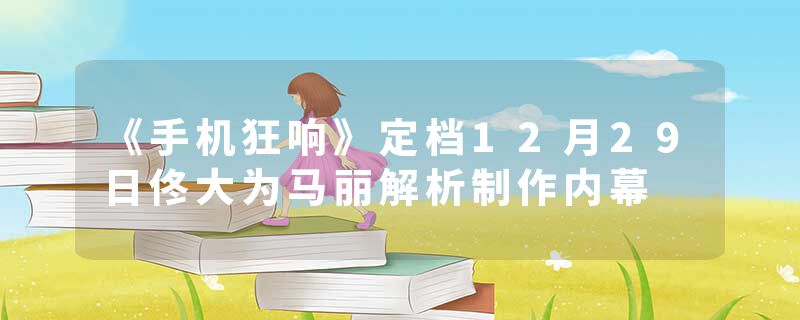 《手机狂响》定档12月29日佟大为马丽解析制作内幕