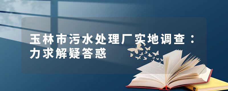 玉林市污水处理厂实地调查:力求解疑答惑