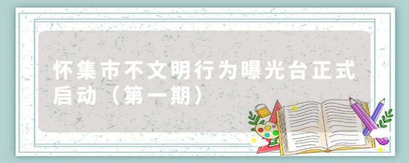 怀集市不文明行为曝光台正式启动（第一期）