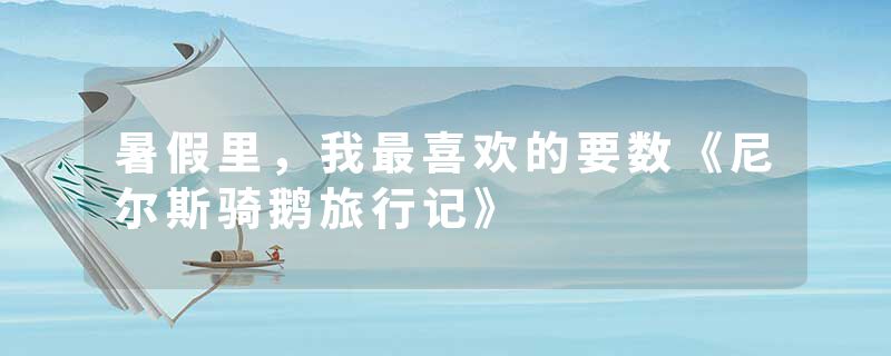 暑假里，我最喜欢的要数《尼尔斯骑鹅旅行记》