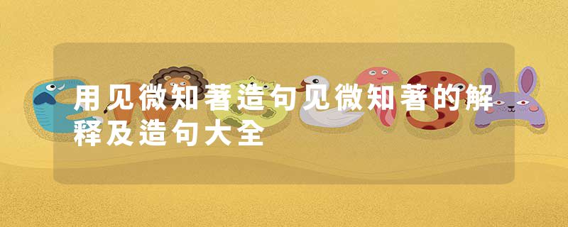 用见微知著造句见微知著的解释及造句大全