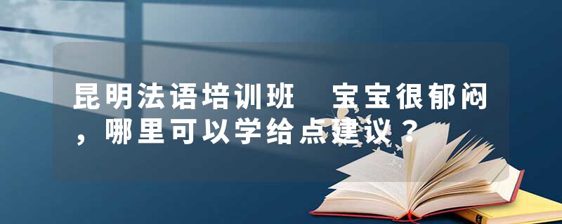昆明法语培训班 宝宝很郁闷，哪里可以学给点建议？