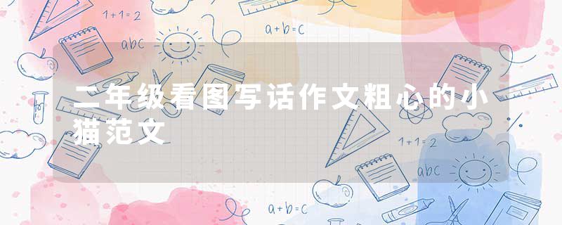 二年级看图写话作文粗心的小猫范文