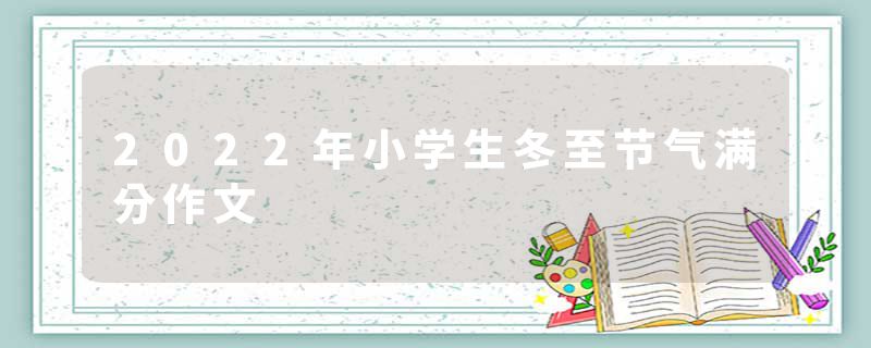 2022年小学生冬至节气满分作文