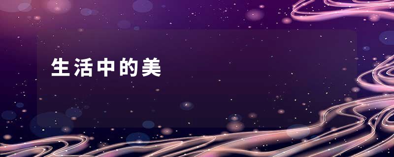 生活中的美