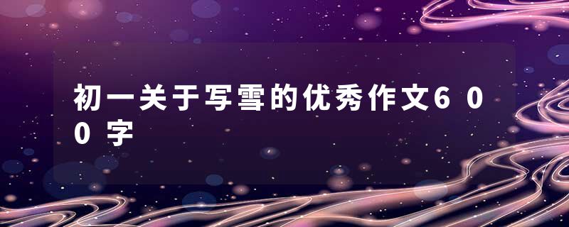 初一关于写雪的优秀作文600字