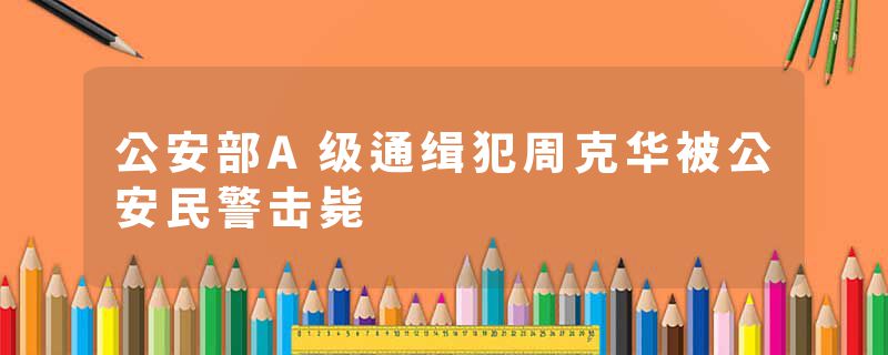 公安部A级通缉犯周克华被公安民警击毙