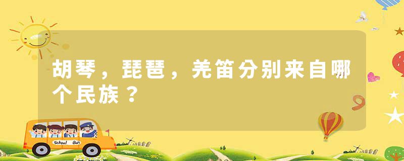 胡琴，琵琶，羌笛分别来自哪个民族？