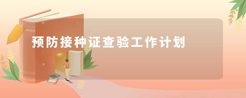 预防接种证查验工作计划
