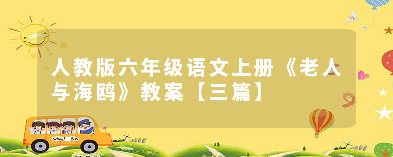 人教版六年级语文上册《老人与海鸥》教案【三篇】