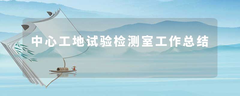 中心工地试验检测室工作总结