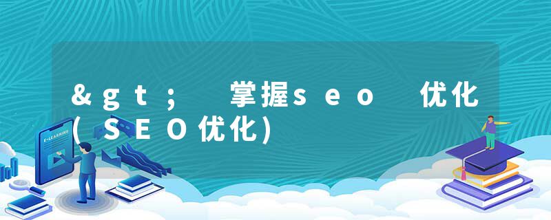 > 掌握seo 优化(SEO优化)