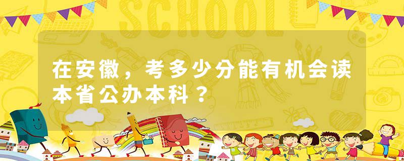 在安徽，考多少分能有机会读本省公办本科？