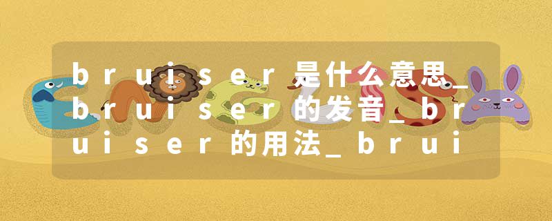 bruiser是什么意思_bruiser的发音_bruiser的用法_bruiser怎么记_bruiser翻译