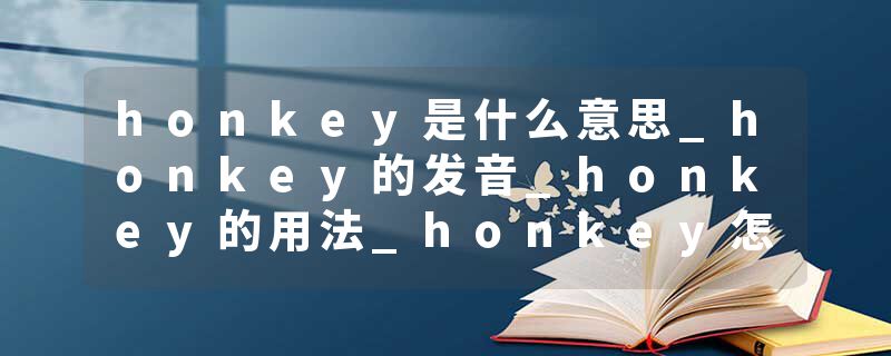 honkey是什么意思_honkey的发音_honkey的用法_honkey怎么记_honkey翻译