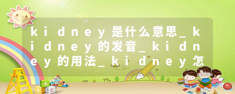 kidney是什么意思_kidney的发音_kidney的用法_kidney怎么记_kidney翻译