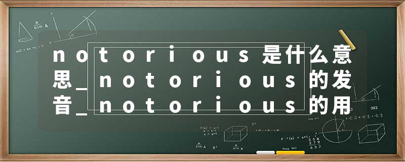 notorious是什么意思_notorious的发音_notorious的用法_notorious怎么记_notorious翻译
