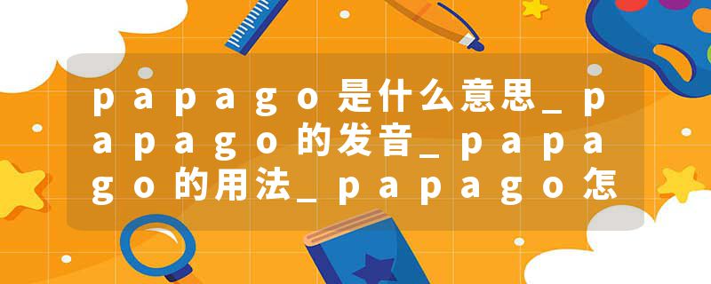 papago是什么意思_papago的发音_papago的用法_papago怎么记_papago翻译