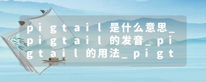 pigtail是什么意思_pigtail的发音_pigtail的用法_pigtail怎么记_pigtail翻译
