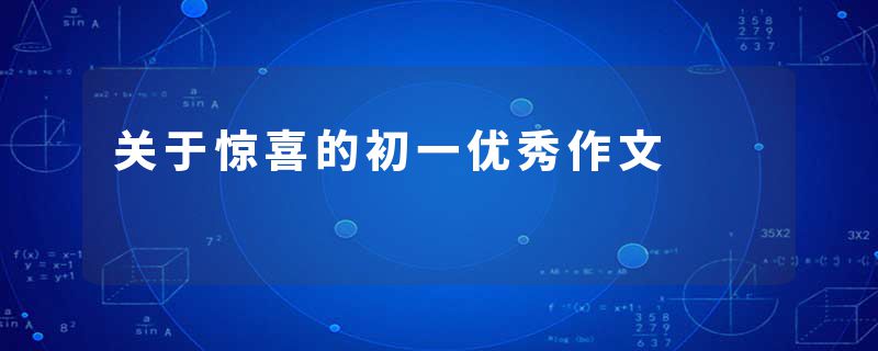 关于惊喜的初一优秀作文