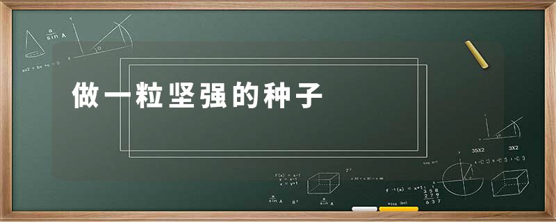 做一粒坚强的种子