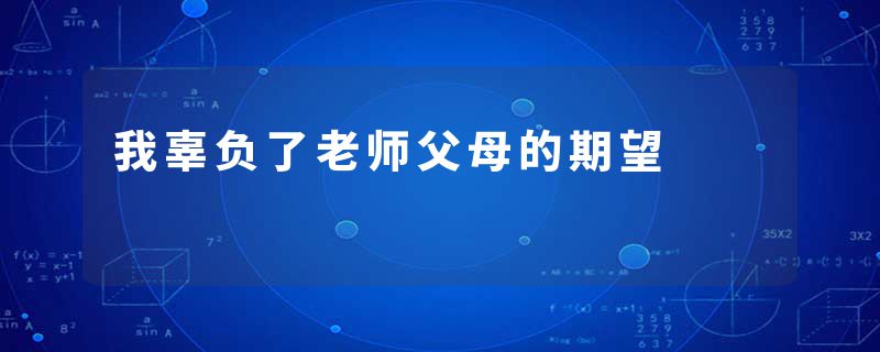 我辜负了老师父母的期望