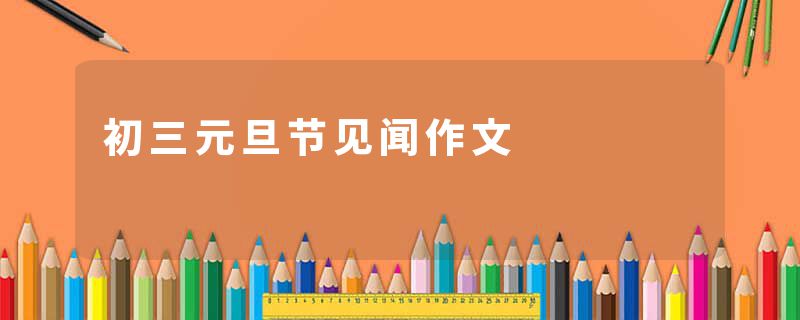 初三元旦节见闻作文