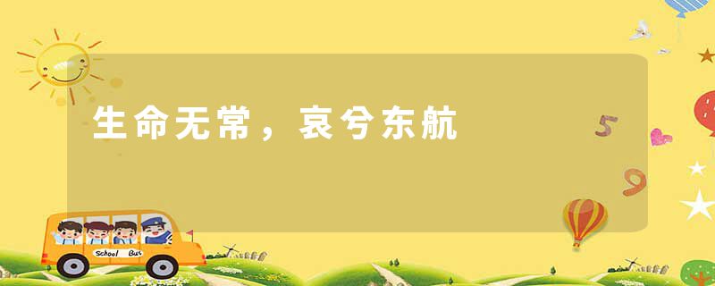 生命无常，哀兮东航