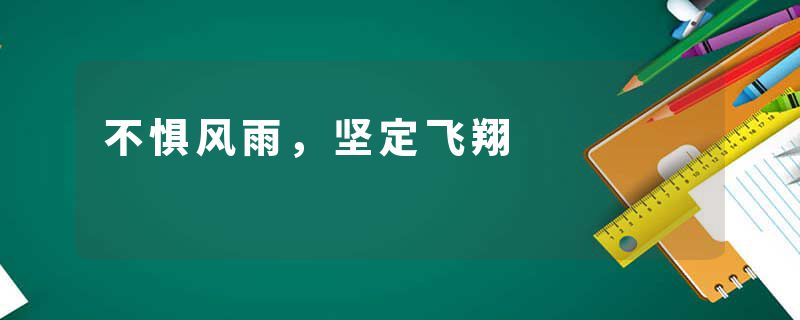 不惧风雨，坚定飞翔