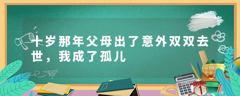 十岁那年父母出了意外双双去世,我成了孤儿