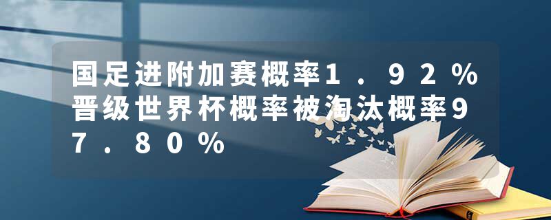 国足进附加赛概率1.92%晋级世界杯概率被淘汰概率97.80%