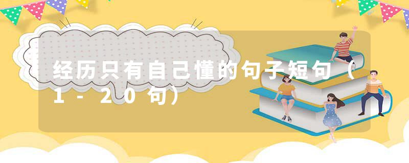 经历只有自己懂的句子短句(1-20句)