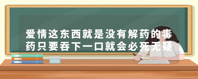 爱情这东西就是没有解药的毒药只要吞下一口就会必死无疑