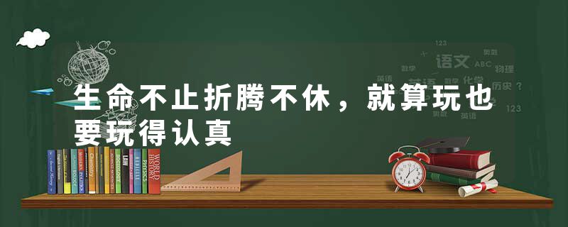 生命不止折腾不休，就算玩也要玩得认真