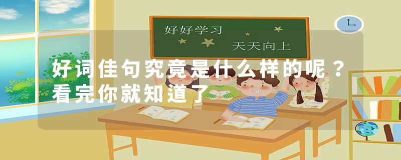 好词佳句究竟是什么样的呢？看完你就知道了