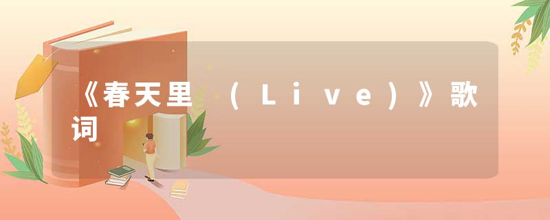 《春天里 (Live)》歌词