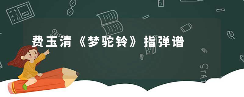 费玉清《梦驼铃》指弹谱