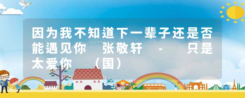 因为我不知道下一辈子还是否能遇见你 张敬轩 - 只是太爱你 （国）