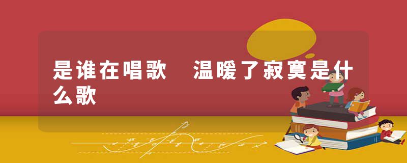 是谁在唱歌 温暖了寂寞是什么歌