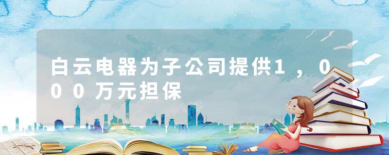 白云电器为子公司提供1,000万元担保