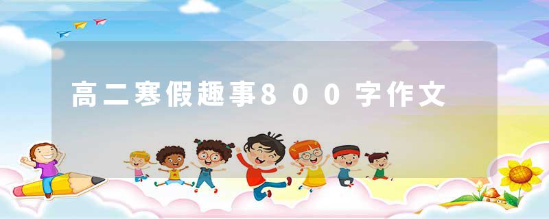 高二寒假趣事800字作文