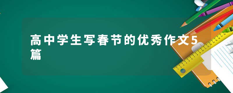 高中学生写春节的优秀作文5篇