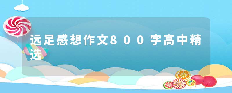 远足感想作文800字高中精选