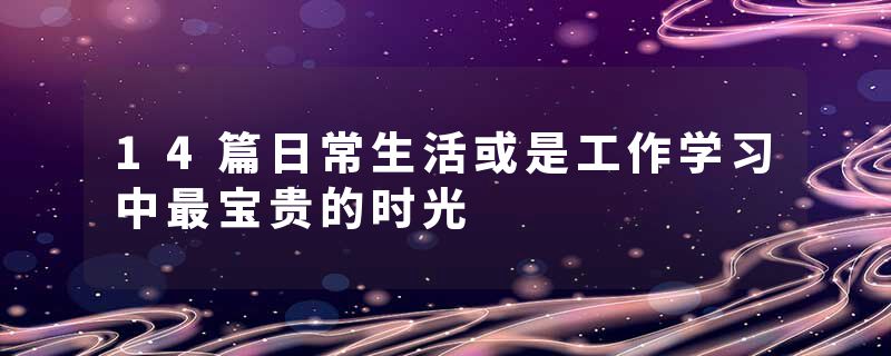 14篇日常生活或是工作学习中最宝贵的时光