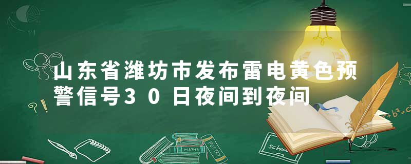 山东省潍坊市发布雷电黄色预警信号30日夜间到夜间