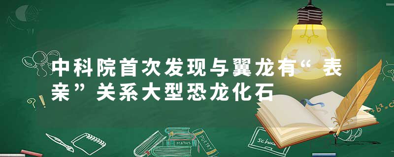 中科院首次发现与翼龙有“表亲”关系大型恐龙化石