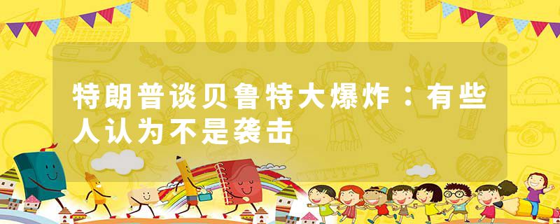 特朗普谈贝鲁特大爆炸：有些人认为不是袭击