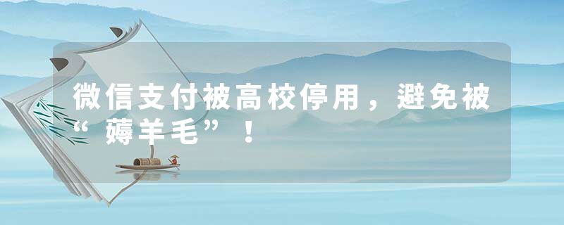 微信支付被高校停用，避免被“薅羊毛”！